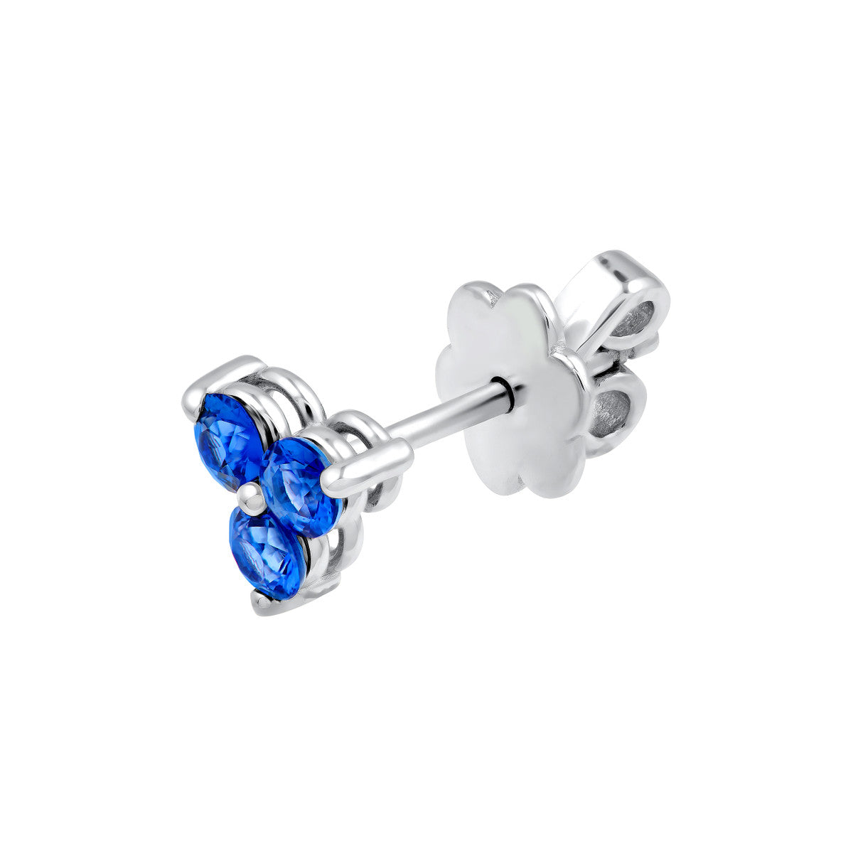 2.9mm Blue Natural Sapphire Trio Stud Earrings