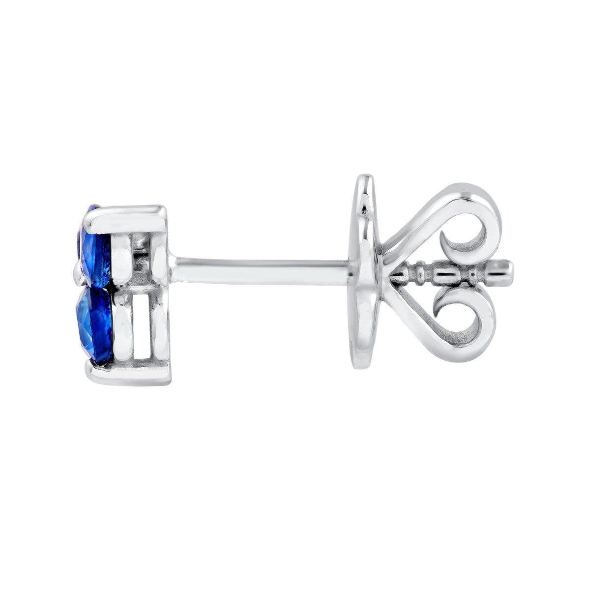 2.9mm Blue Natural Sapphire Trio Stud Earrings