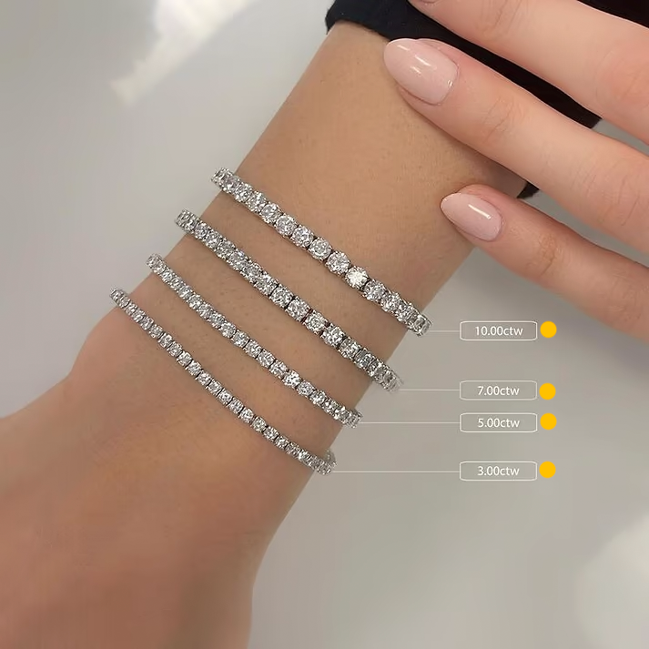 4 Prong Round Cut Classic Tennis Bracelet