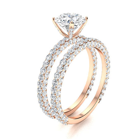 1 to 5 carat Round Center Engagement Set (Lab Grown)