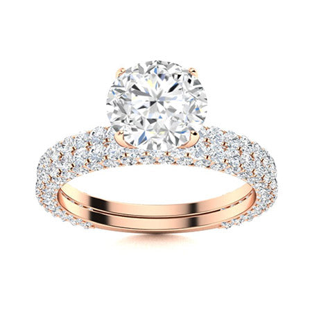 1 to 5 carat Round Center Engagement Set (Lab Grown)
