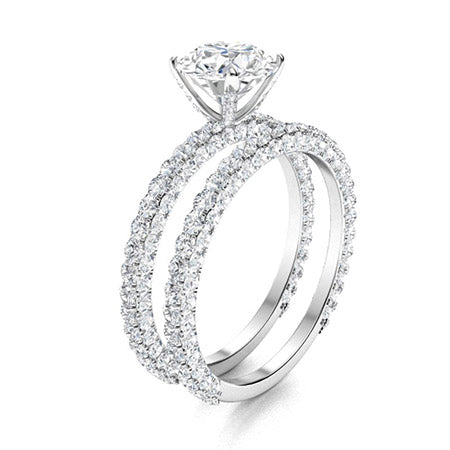 1 to 5 carat Round Center Engagement Set (Lab Grown)