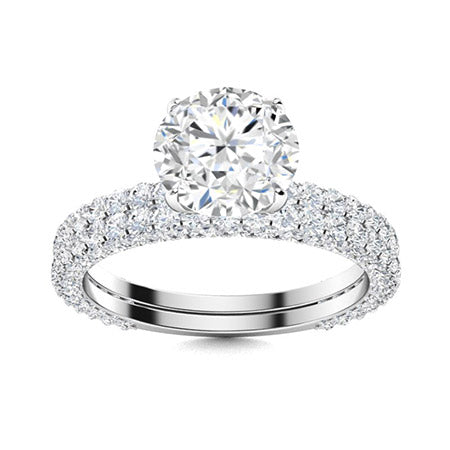 1 to 5 carat Round Center Engagement Set (Lab Grown)