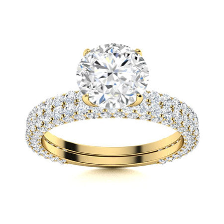 1 to 5 carat Round Center Engagement Set (Lab Grown)