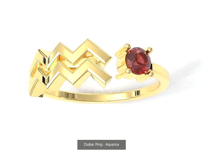 14K Gold Zodiac SIgn RIngs with Birthstones