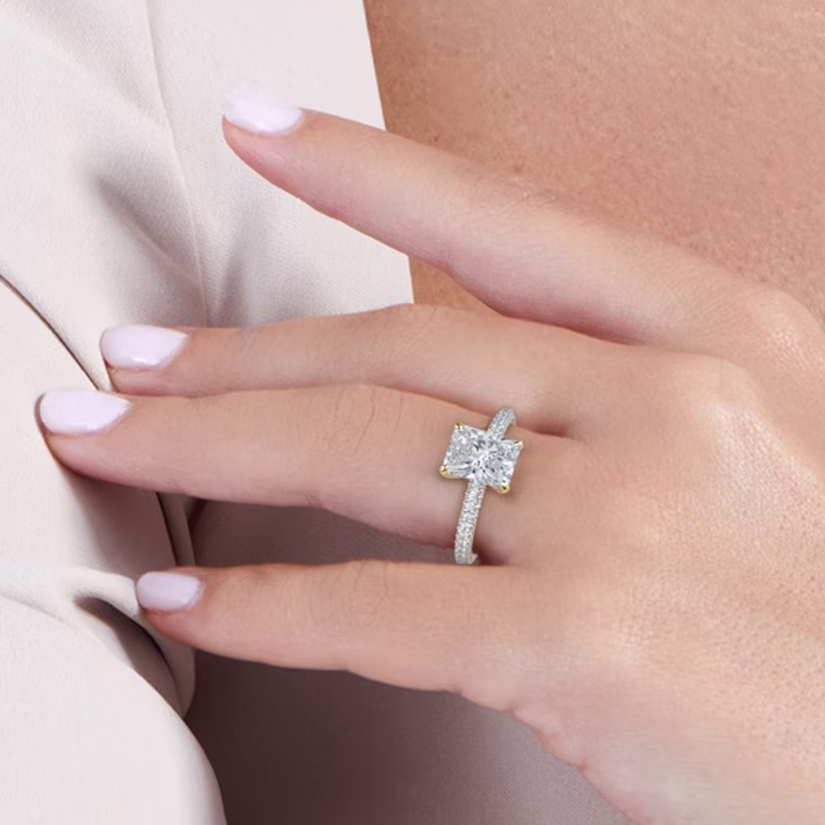 Radiant Cut Lab Grown Engagement Ring