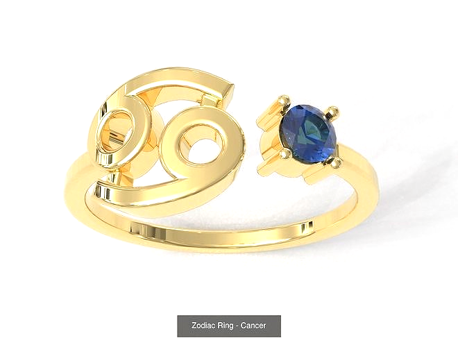 14K Gold Zodiac SIgn RIngs with Birthstones