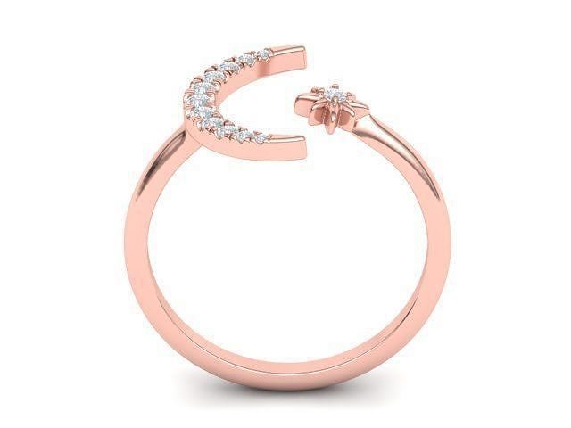 Crystal Moon Diamond Ring