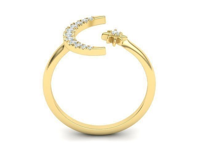 Crystal Moon Diamond Ring