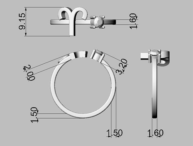 14K Gold Zodiac SIgn RIngs with Birthstones
