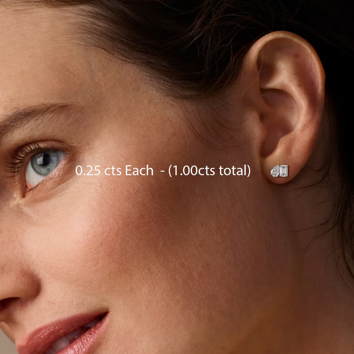 1 to 4 carats 2 Stone Perfect Match Earrings