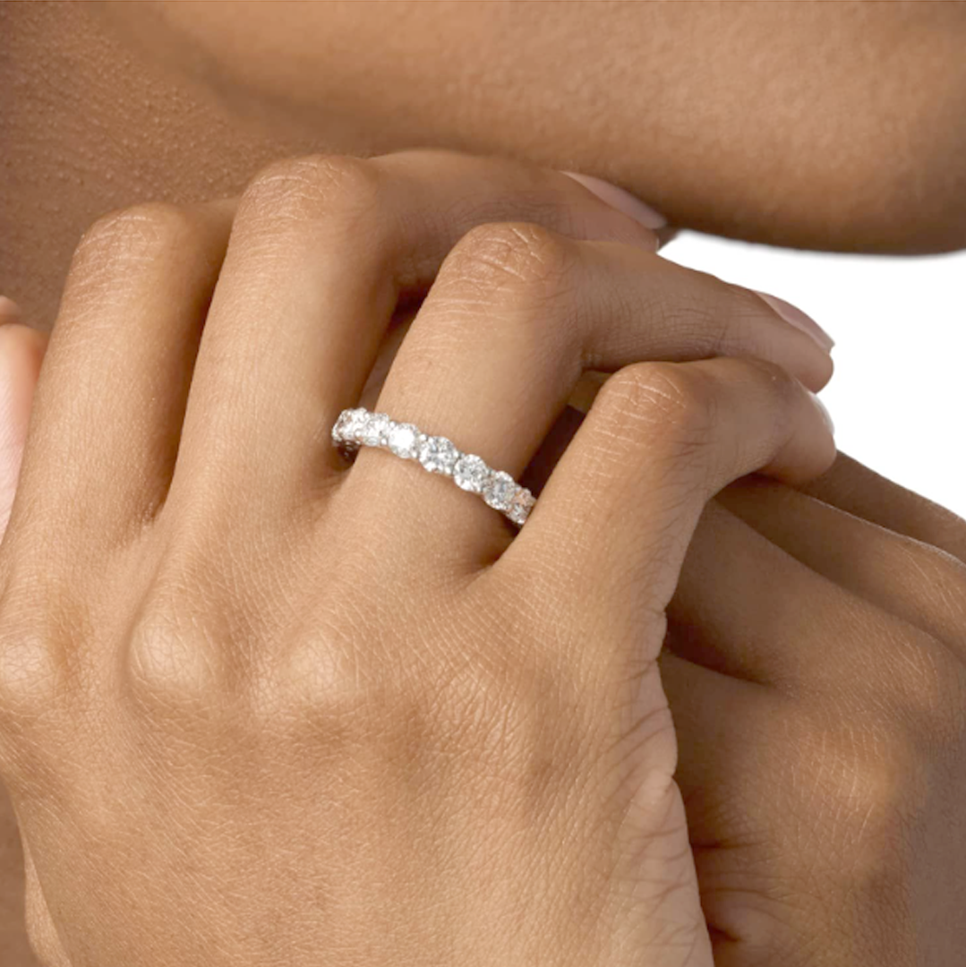 3 to 5 Carats Low Profile Round Eternity Band