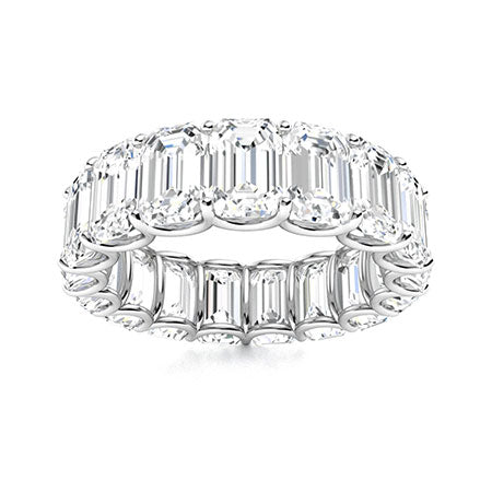 8 Carats Emerald-cut lab Grown Eternity Band