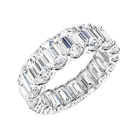 8 Carats Emerald-cut lab Grown Eternity Band