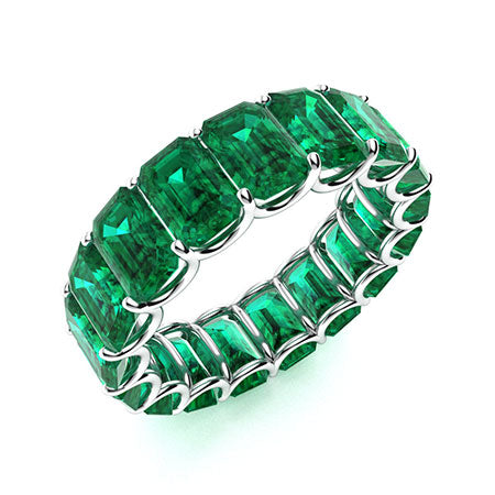 8 Carats Emerald-cut LAB GROWN Emerald Eternity Band
