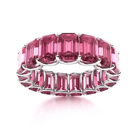 12 Carat , Emerald-cut Tourmaline Eternity Band