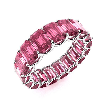 12 Carat , Emerald-cut Tourmaline Eternity Band