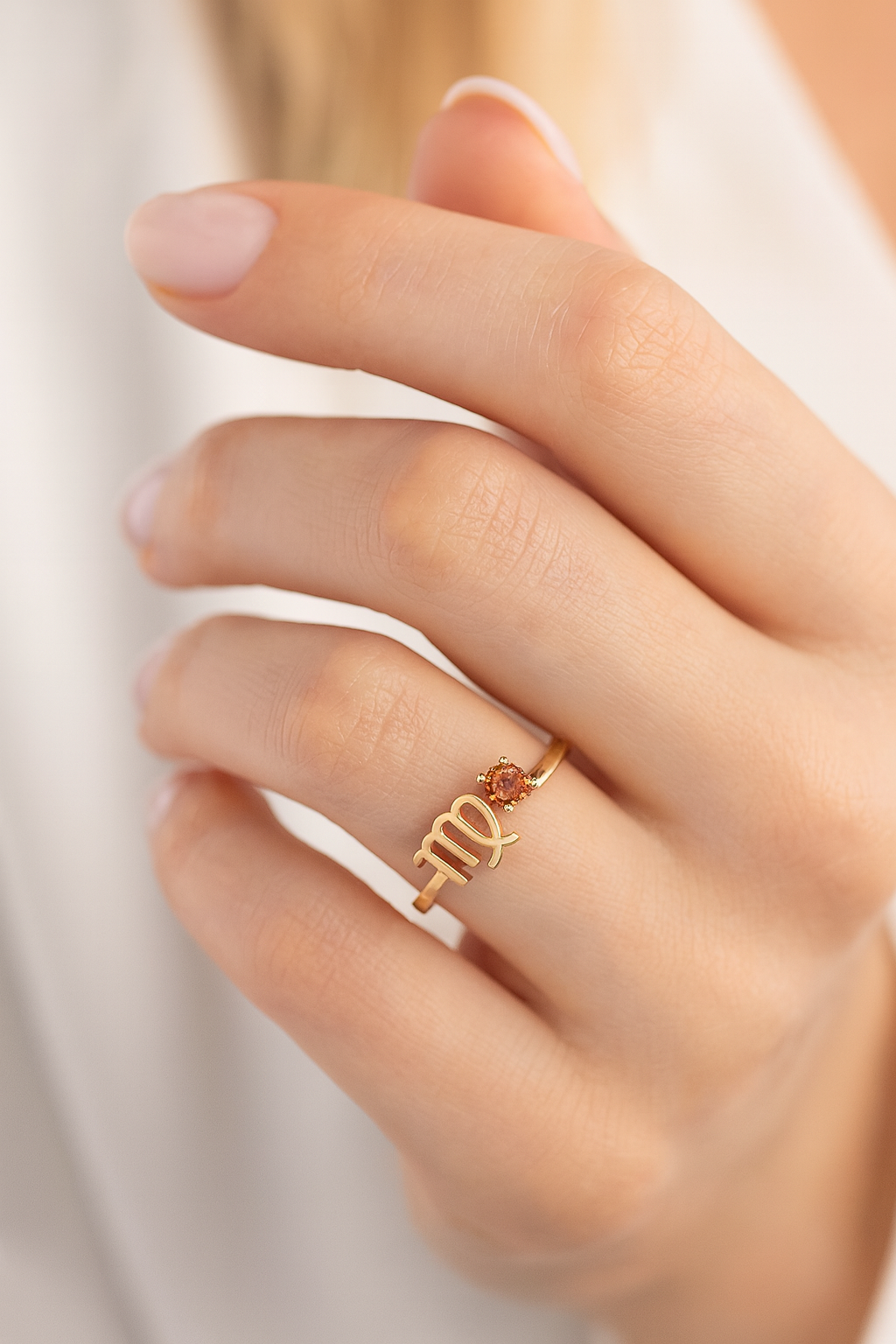 14K Gold Zodiac SIgn RIngs with Birthstones