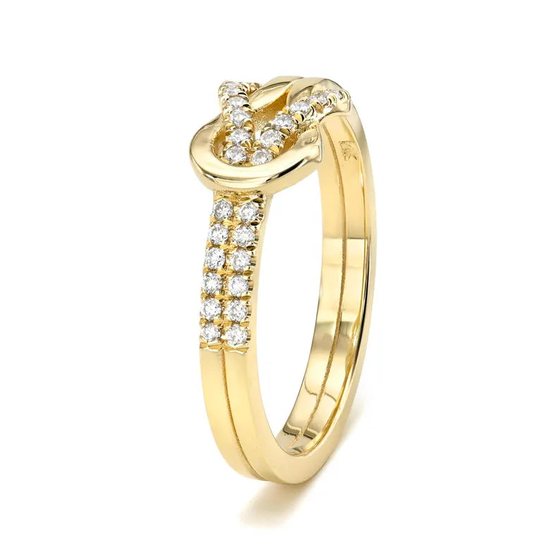 14K Lab Grown Diamond Gold Knot Ring