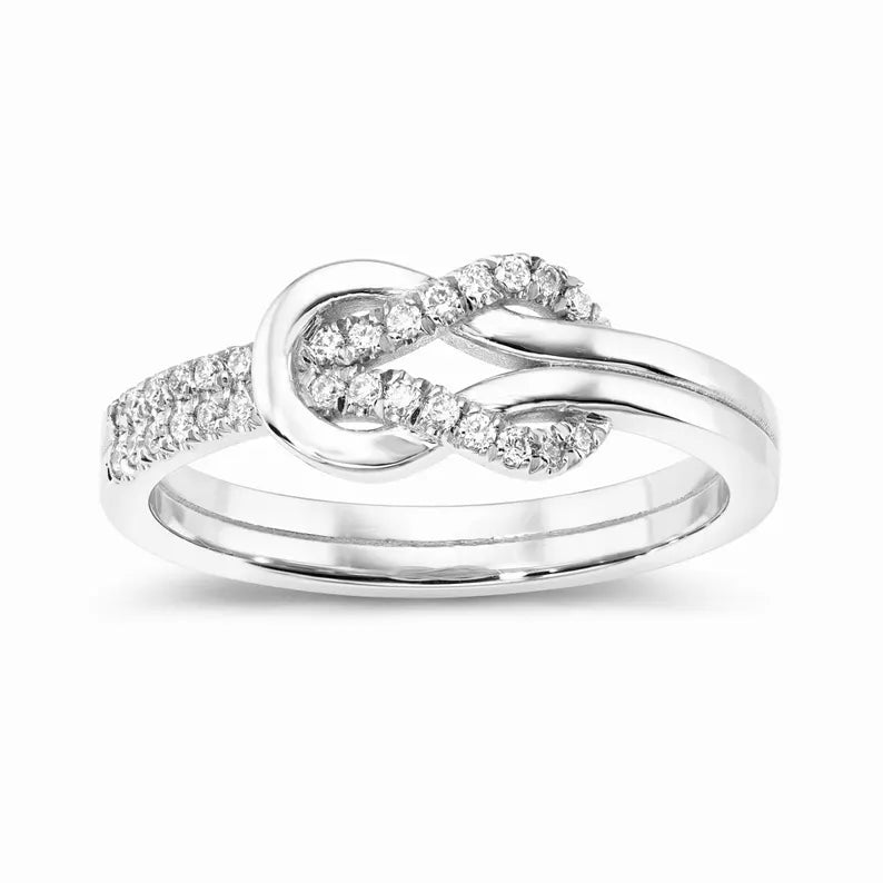 14K Lab Grown Diamond Gold Knot Ring