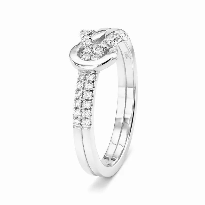 14K Lab Grown Diamond Gold Knot Ring