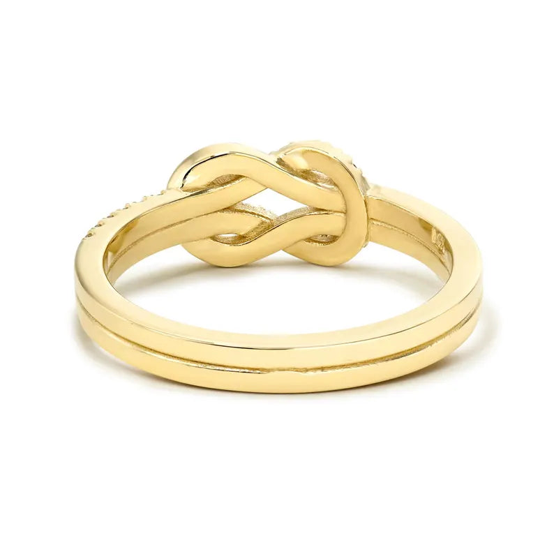 14K Lab Grown Diamond Gold Knot Ring