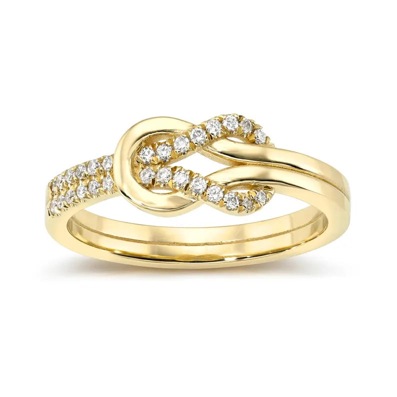 14K Lab Grown Diamond Gold Knot Ring