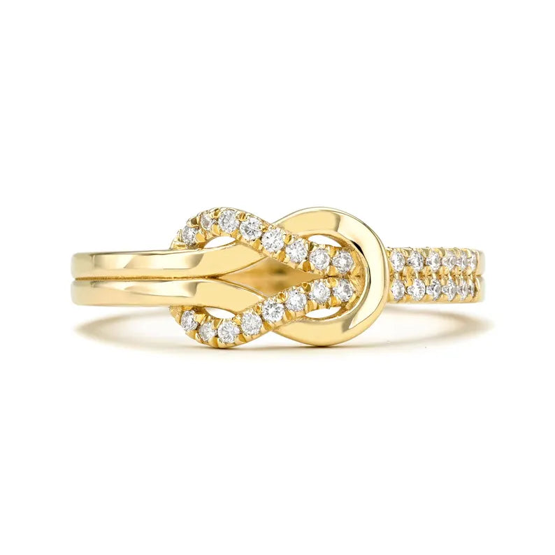14K Lab Grown Diamond Gold Knot Ring