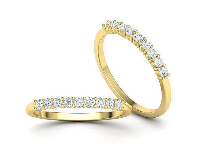 Stackable 14K Gold / Diamond Band
