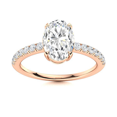 1 to 5 carat Oval Center Engagement Ring (Lab Grown)