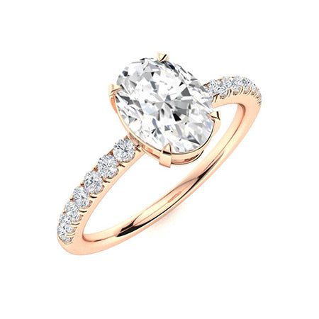 1 to 5 carat Oval Center Engagement Ring (Lab Grown)