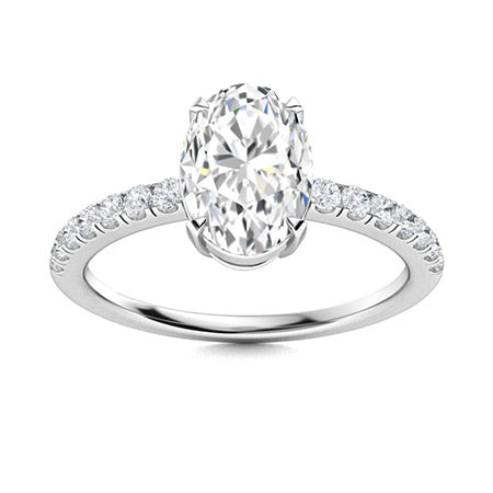 1 to 5 carat Oval Center Engagement Ring (Lab Grown)
