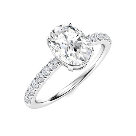 1 to 5 carat Oval Center Engagement Ring (Lab Grown)