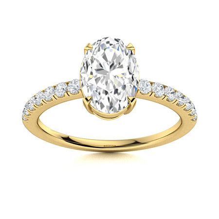 1 to 5 carat Oval Center Engagement Ring (Lab Grown)