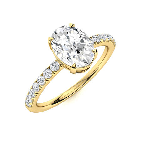 1 to 5 carat Oval Center Engagement Ring (Lab Grown)