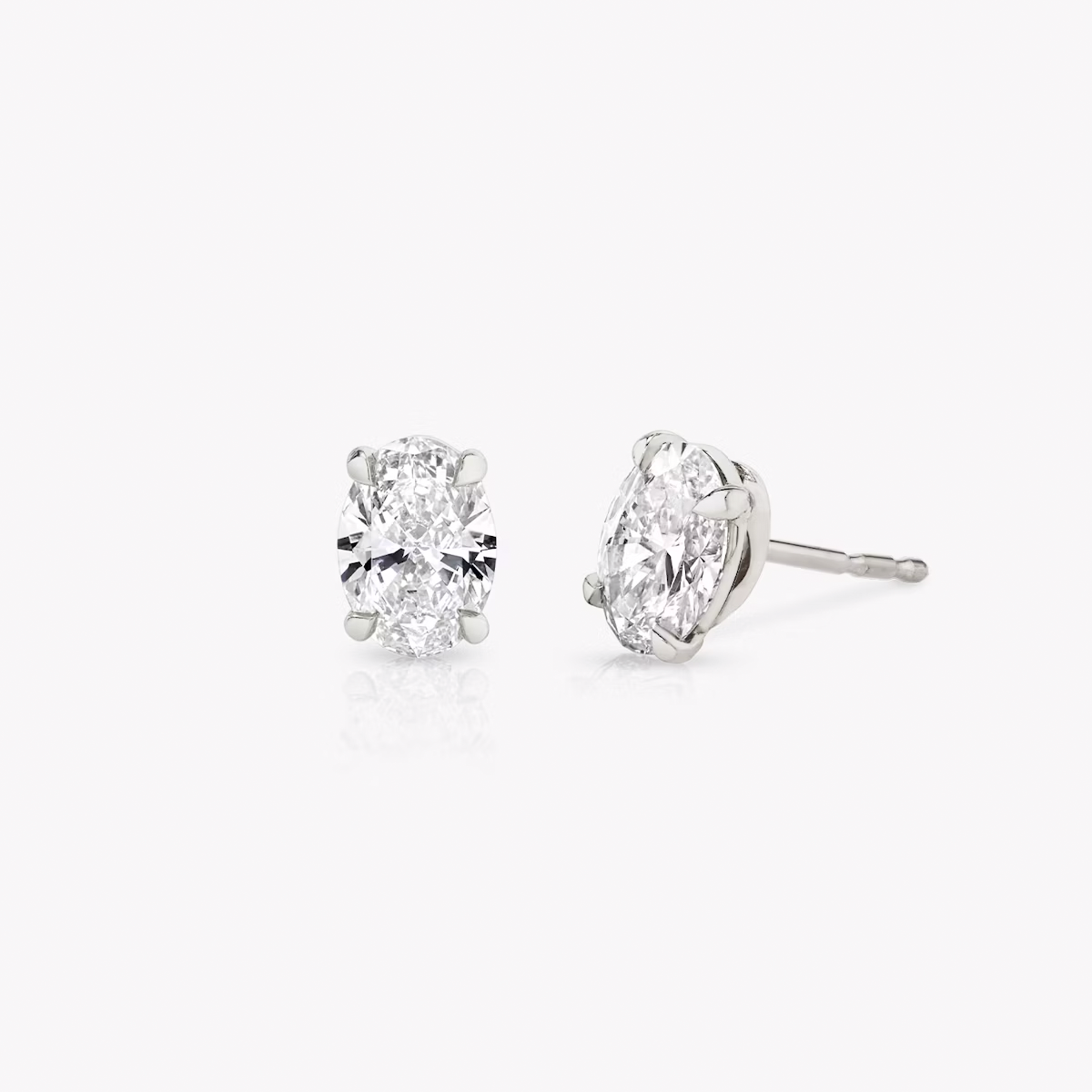 2 Carat Total Oval Lab-Grown Diamond Stud Earrings