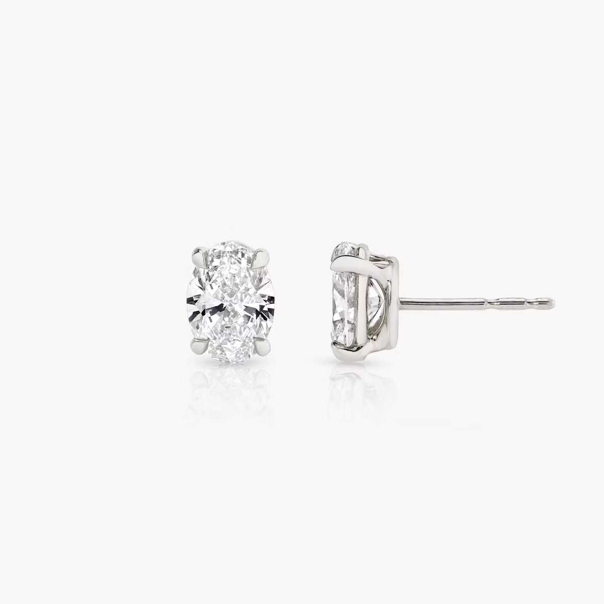 2 Carat Total Oval Lab-Grown Diamond Stud Earrings
