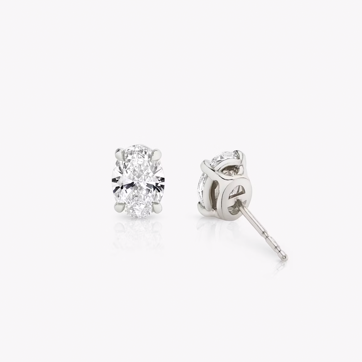 2 Carat Total Oval Lab-Grown Diamond Stud Earrings