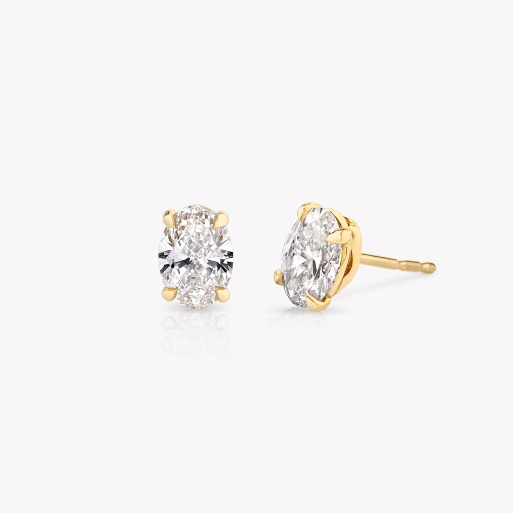 2 Carat Total Oval Lab-Grown Diamond Stud Earrings