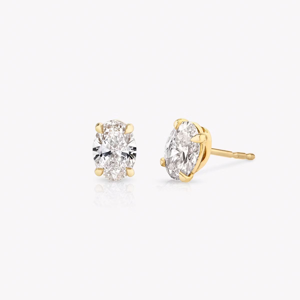 2 Carat Total Oval Lab-Grown Diamond Stud Earrings