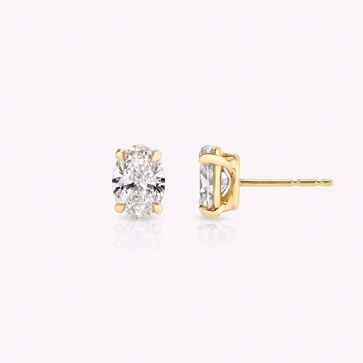 2 Carat Total Oval Lab-Grown Diamond Stud Earrings