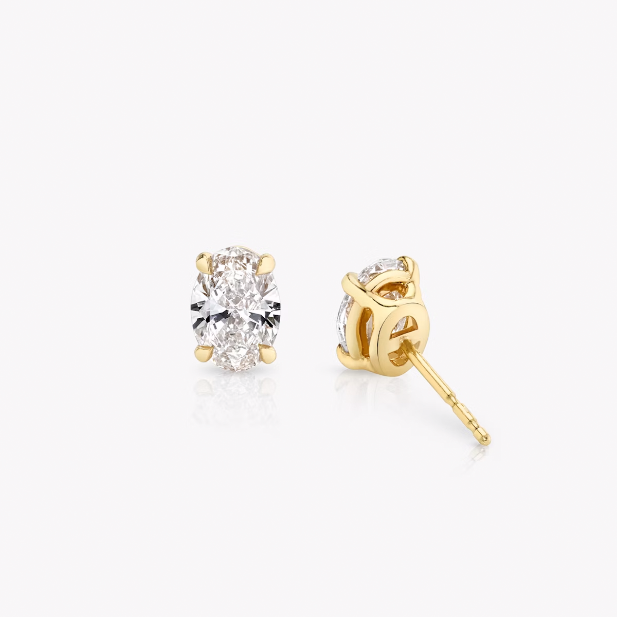 2 Carat Total Oval Lab-Grown Diamond Stud Earrings