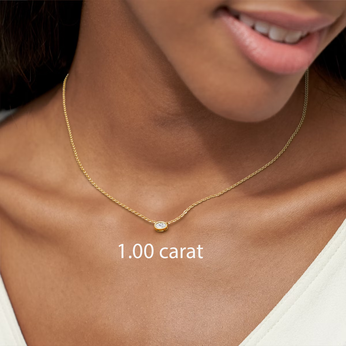 Oval Cut Bezel Necklace