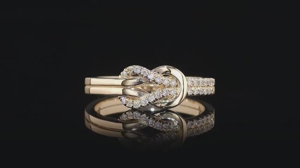 14K Lab Grown Diamond Gold Knot Ring