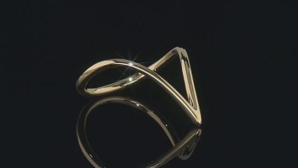 V shape 14k-18 Gold RIng