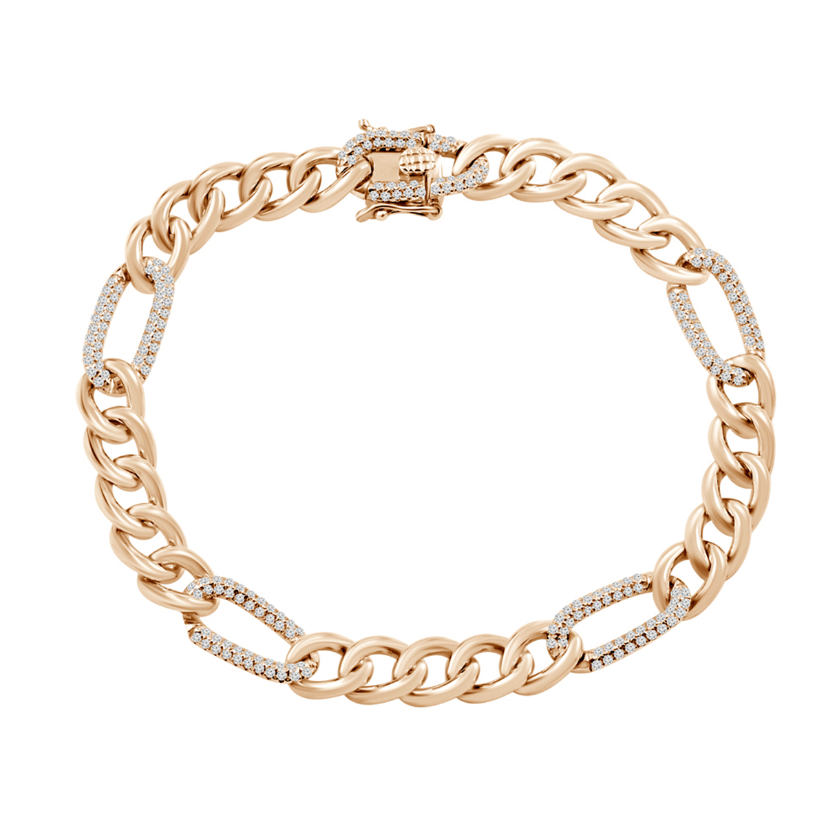 14K Paper Natural Diamond CUBAN Bracelet