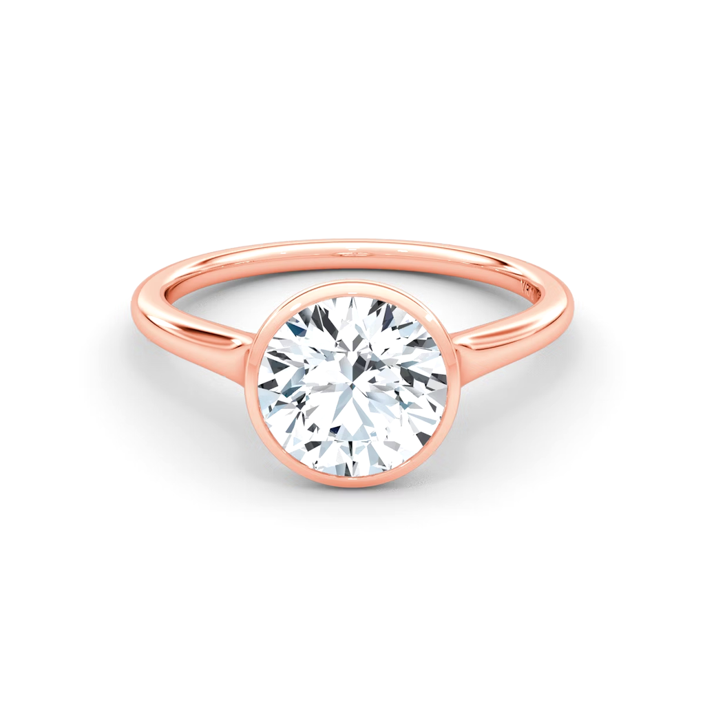 2.5 Carats Round Shape Bezel Diamond Ring