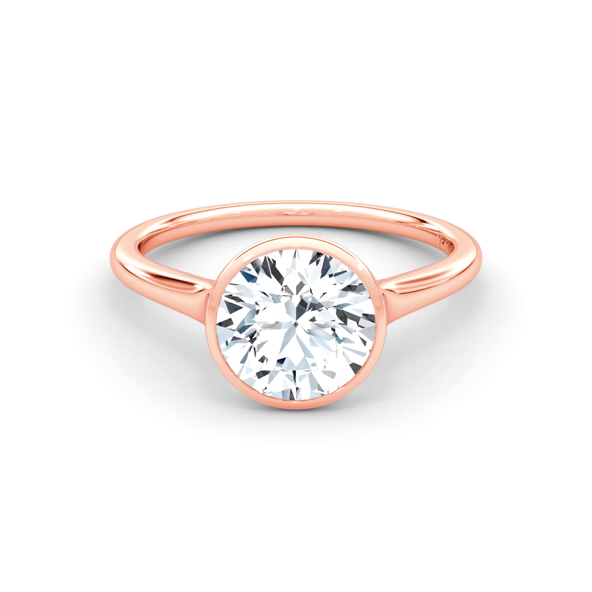 2.5 Carats Round Shape Bezel Diamond Ring