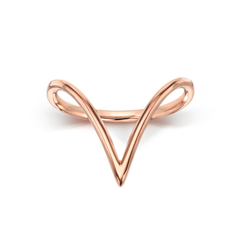V shape 14k-18 Gold RIng