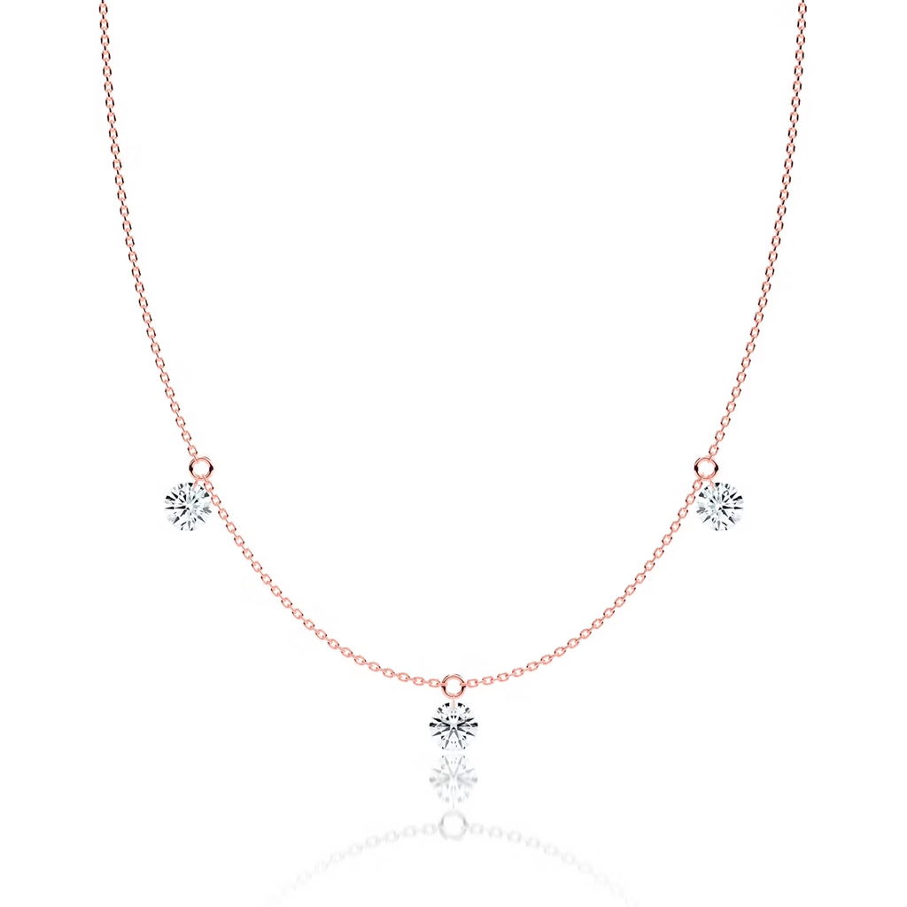 3-5 Stone Floating Station Necklace